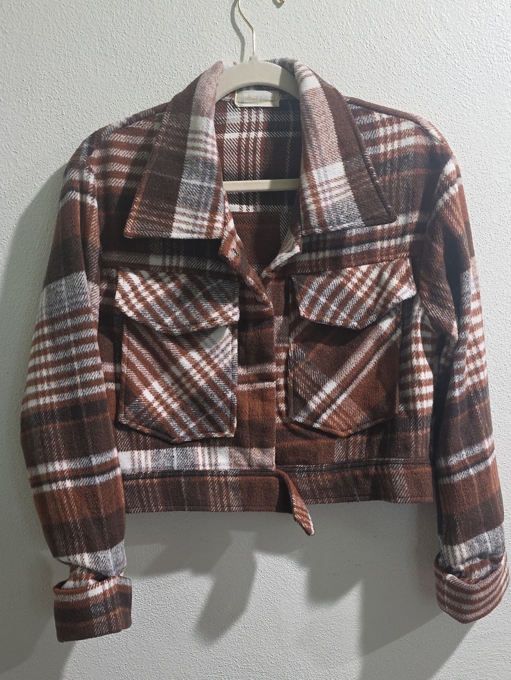 Altar'd State Cropped Fleece Snap Front Jacket